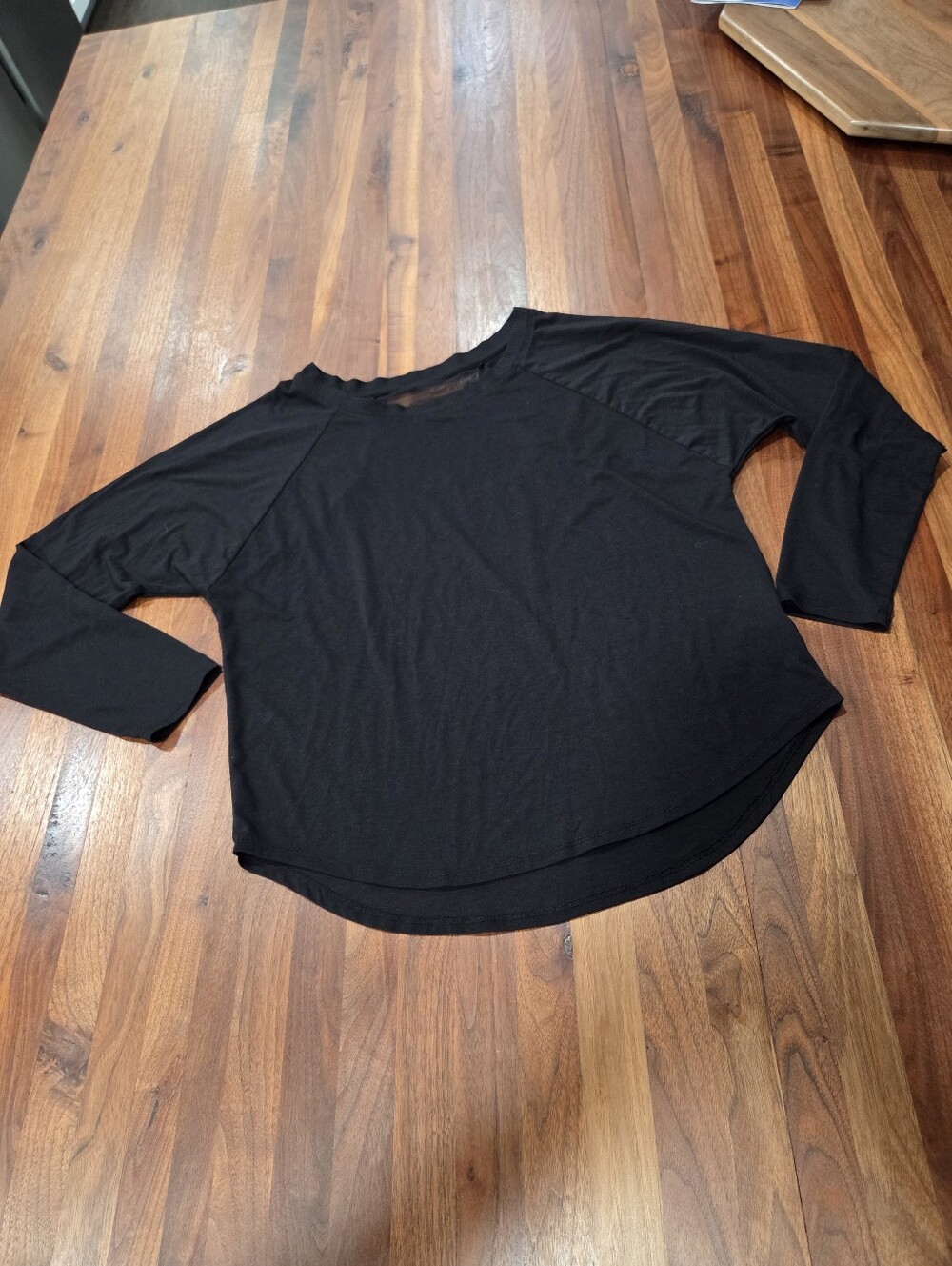Athleta Topanga Mesh Back Tee 352818 Curved Hem Long Sleeve Size Large